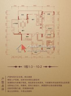 【1栋1-3户型】3室2厅2卫1厨2阳台
