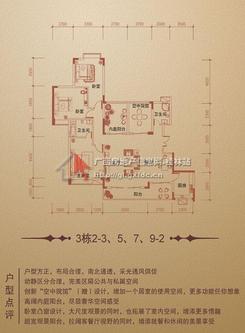 【3栋2-3、5、7户型 】3室2厅2卫1厨1阳台