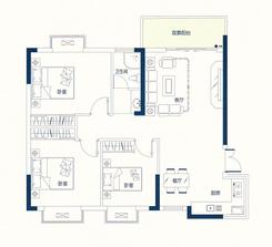 【A14栋-A户型】3室2厅1卫