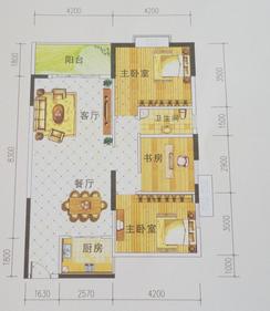 【碧海花园D户型】3室2厅1卫