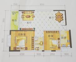 【碧海花园C户型】2室2厅1卫