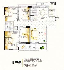 【B户型】4室2厅2卫1厨2阳台