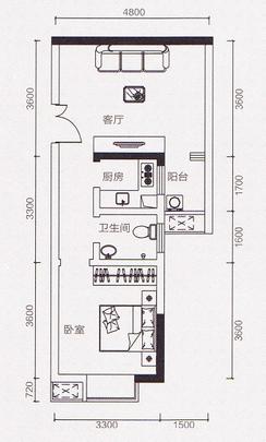 【A1】1室1厅1卫
