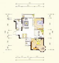 【C1-1】2室2厅1卫1厨