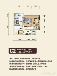 【C2户型】2室2厅1卫1厨2阳台