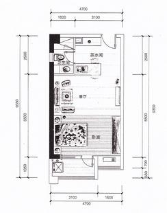【E4】1室1厅1卫1厨1阳台