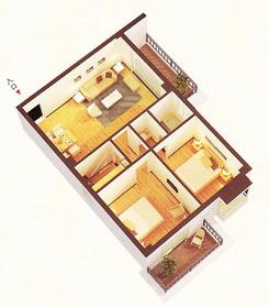 【F-1】2室2厅1卫