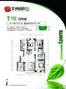 15#楼T户型 3+1房