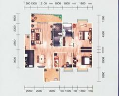 【银联·时代名庭三组团B1户型】3室2厅2卫