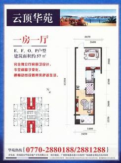 【云顶华苑E、F、O、P户型】1室1厅