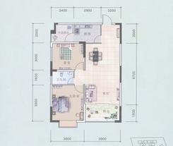 【华隆·绿色花园F户型】2室1厅1卫