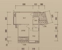 【A10标准层 2室1厅1卫】2室1厅1卫