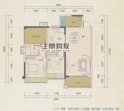 【英伦18 1#楼03号户型】2室2厅1卫1厨2阳台
